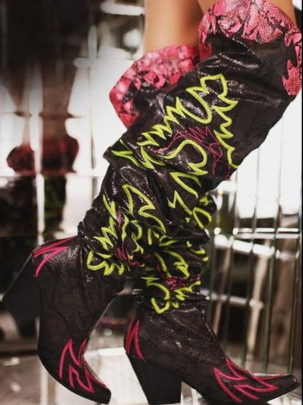 Dolls Kill ATOMIC LOVE BANDIT COWGIRL BOOTS - Picture 2 of 8
